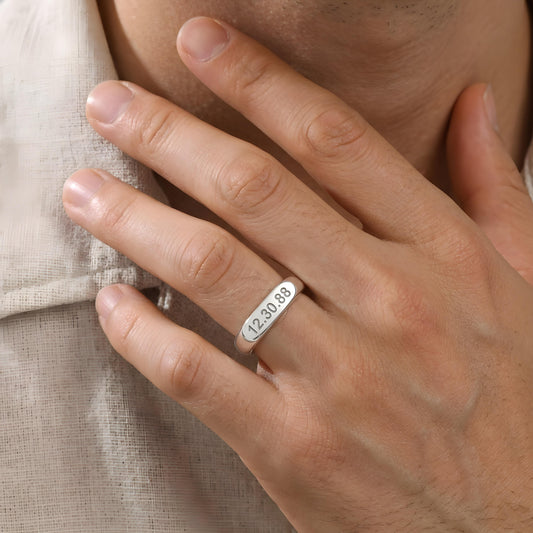 KAZU — Personalized Stainless Steel Signet Ring for Men