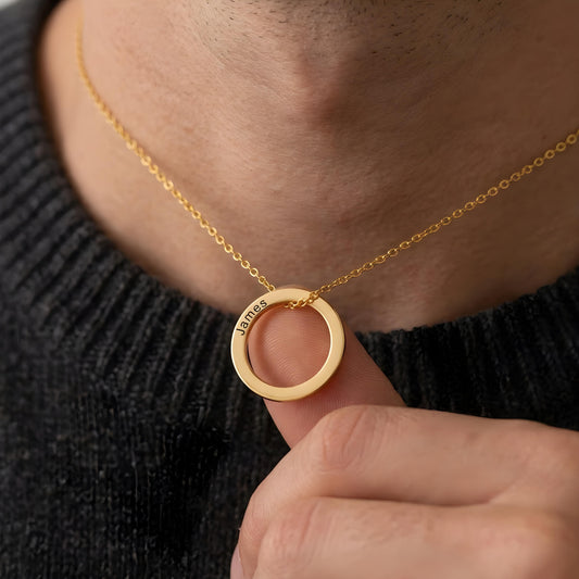 TAKUMI — Personalized Round Pendant Necklace for Men