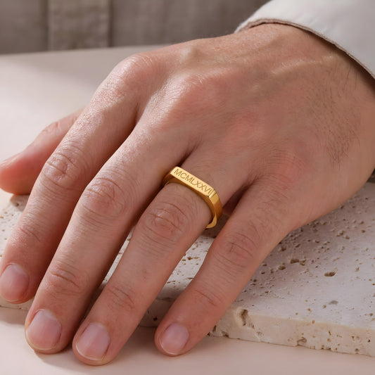 DAICHI — Personalized Stainless Steel Signet Ring for Men
