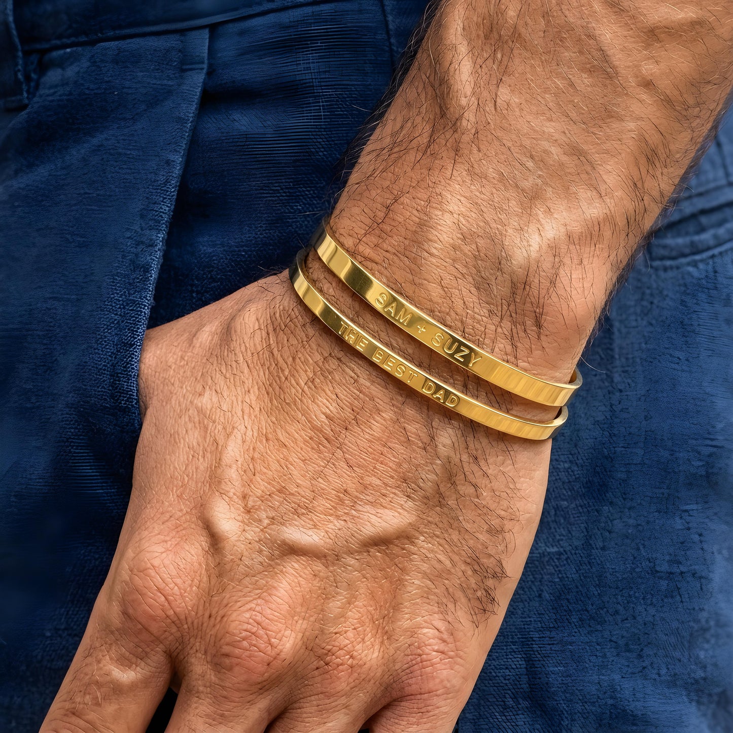 KAZURO — Personalized Stainless Steel Cuff Bracelet for Men
