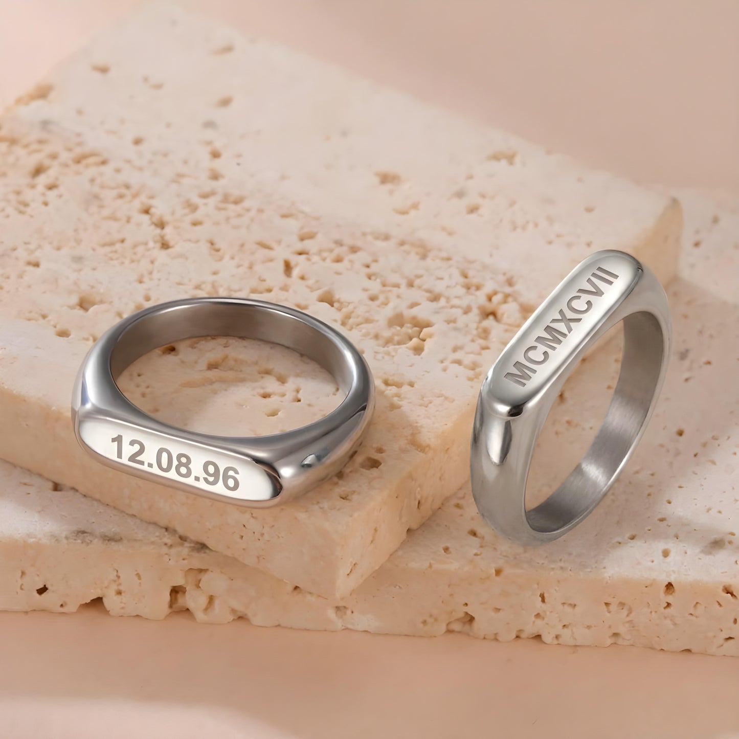 KAZU — Personalized Stainless Steel Signet Ring for Men