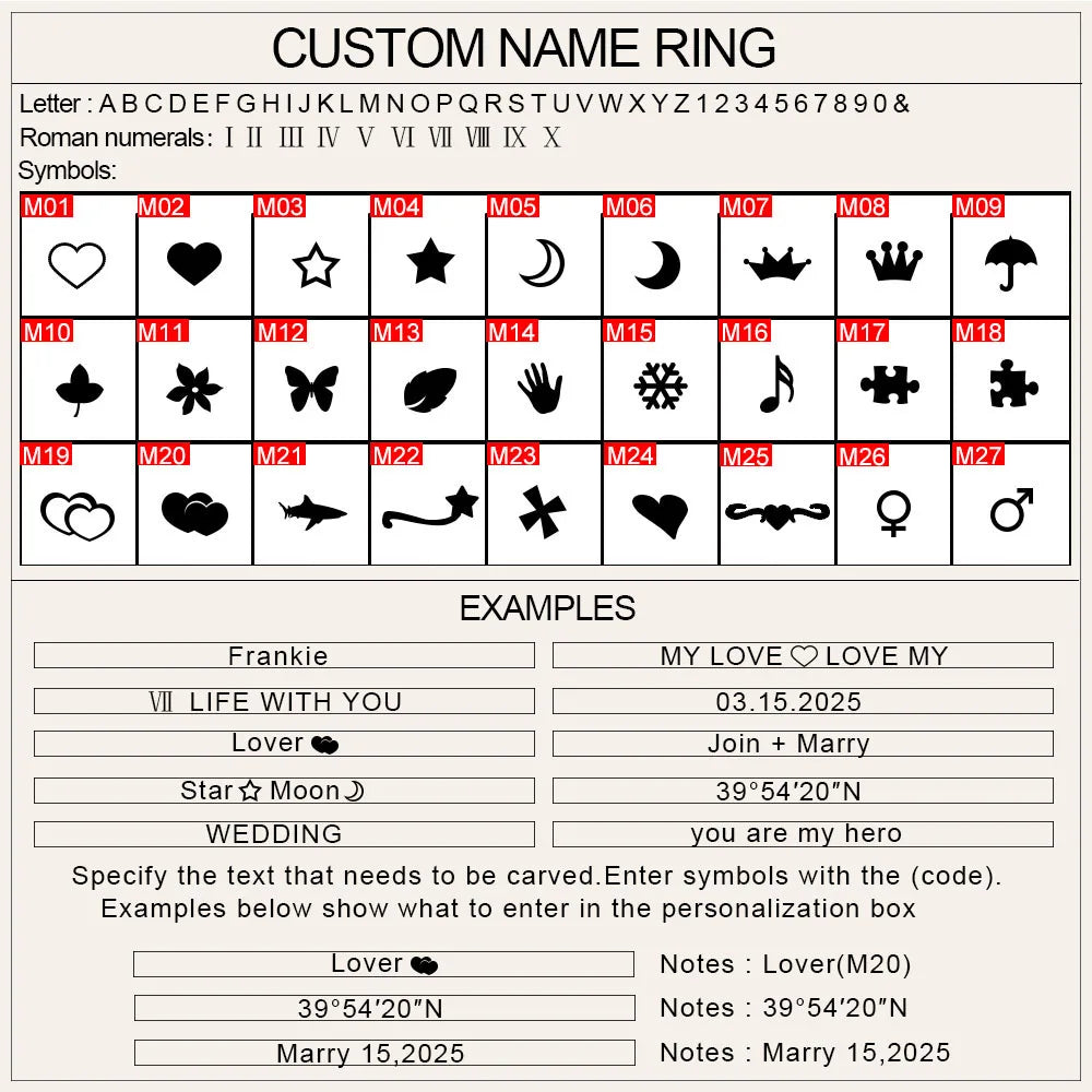 COOLTIME Personalized Custom Ring for Women Men Stainless Steel Dainty Engraves Name Wedding Rings for Lover