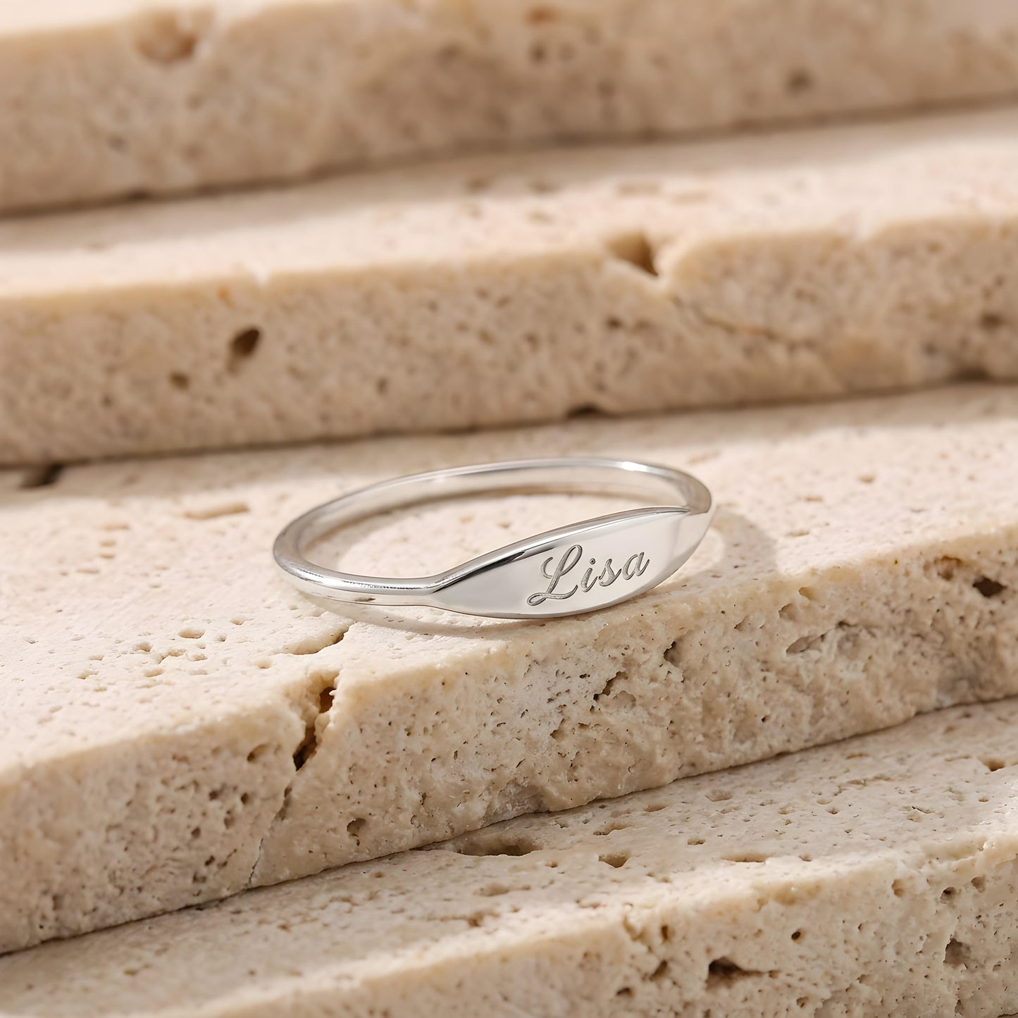 AELTOR — Personalized Stainless Steel Name Ring for Women