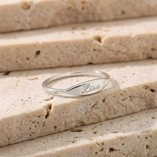 AELTOR — Personalized Stainless Steel Name Ring for Women