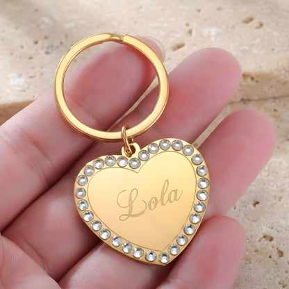 KOKORO — Personalized Stainless Steel Heart Pet Tag