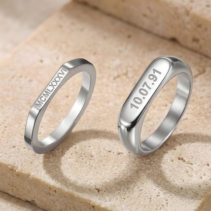 KAZU — Personalized Stainless Steel Signet Ring for Men