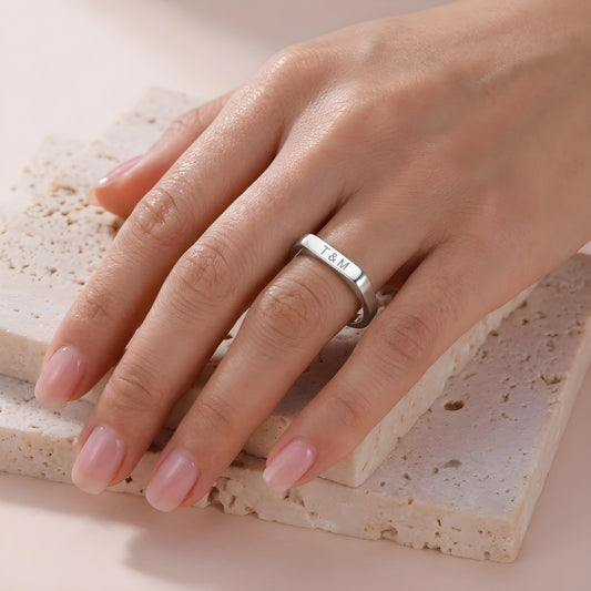 AIRA — Personalized Stainless Steel Signet Ring for Women