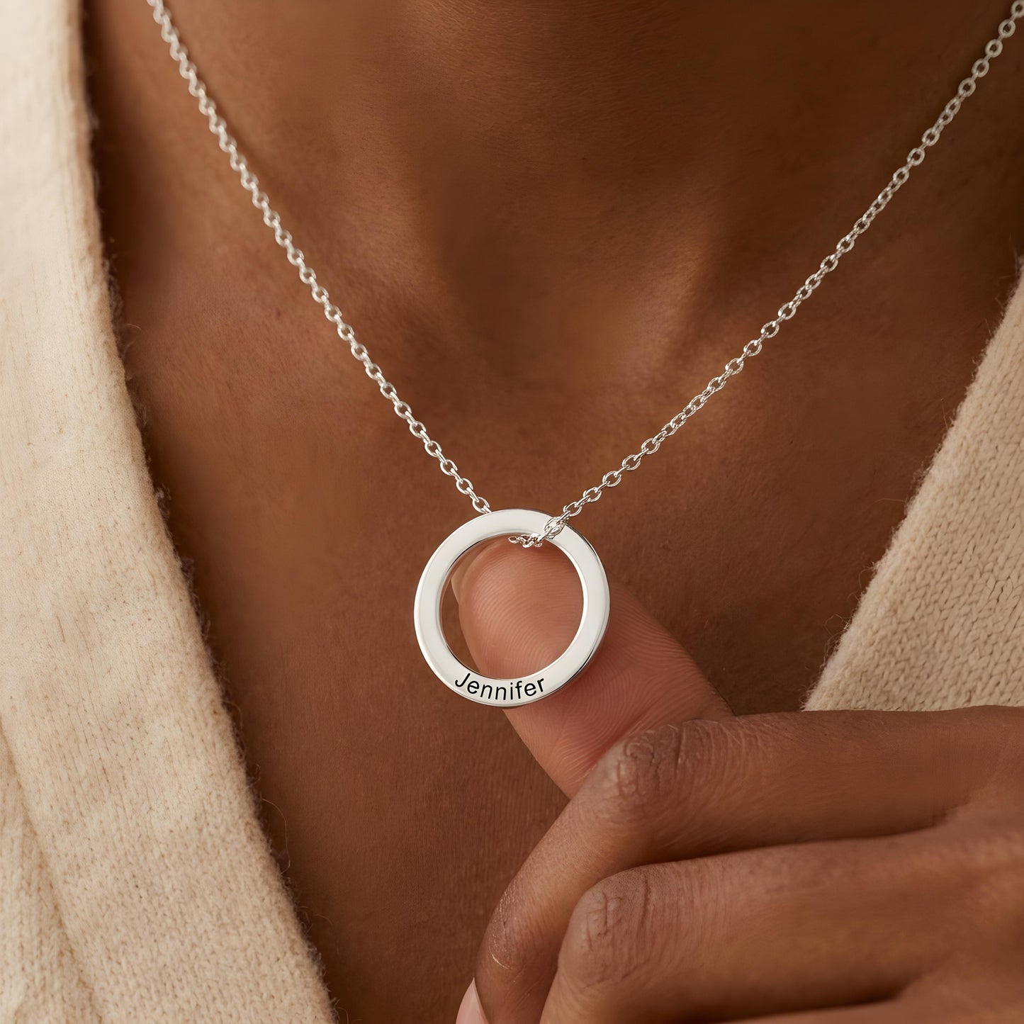HIKARI — Personalized Round Pendant Necklace for Women
