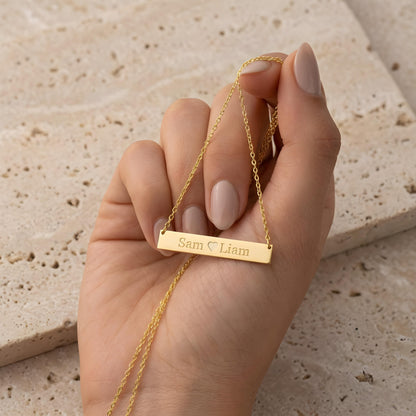 AURÉLIS — Personalized Engraved Bar Necklace