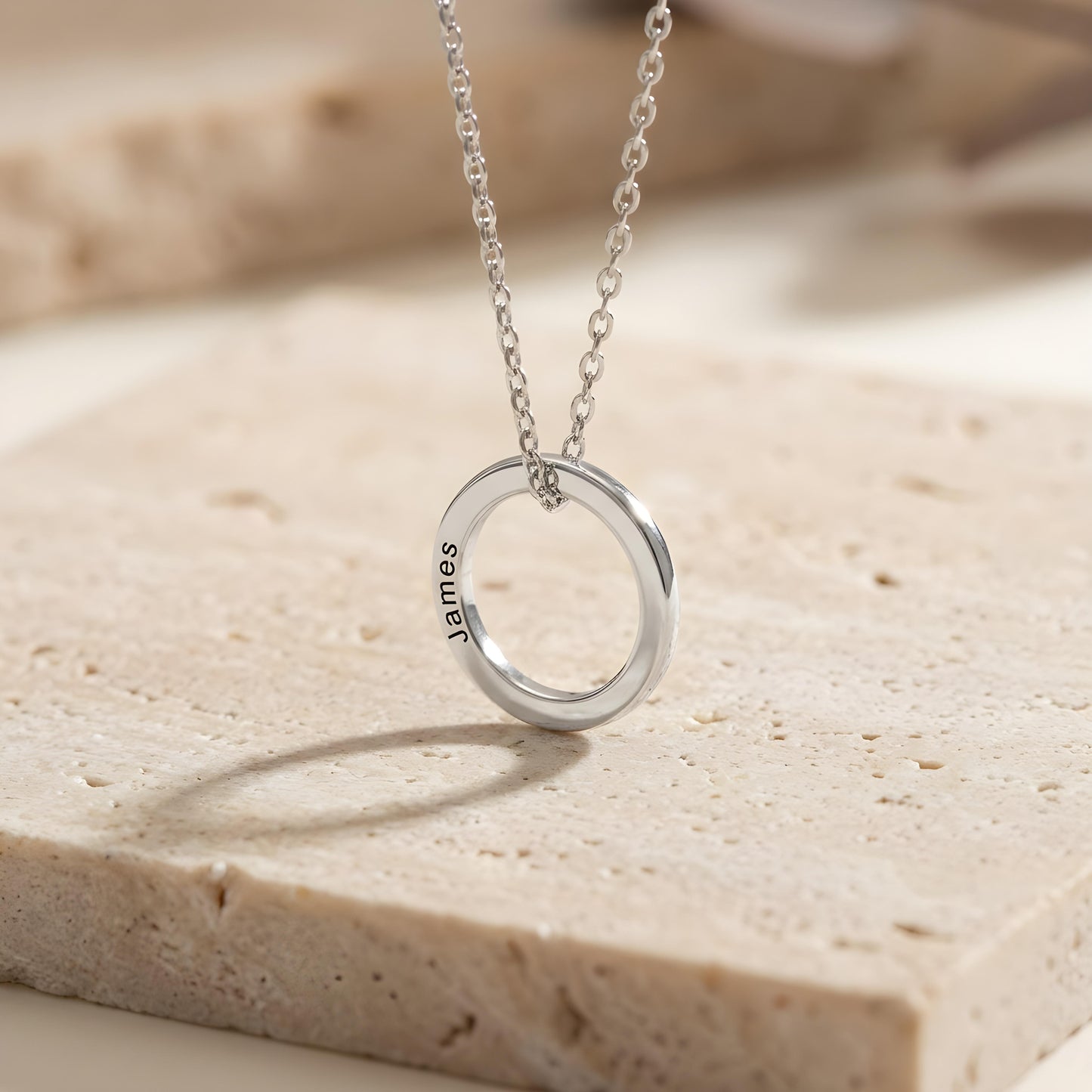 LUMERIS — Personalized Round Pendant Necklace for Men
