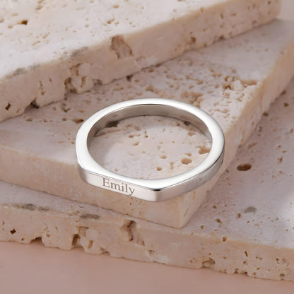 AIRA — Personalized Stainless Steel Signet Ring for Women
