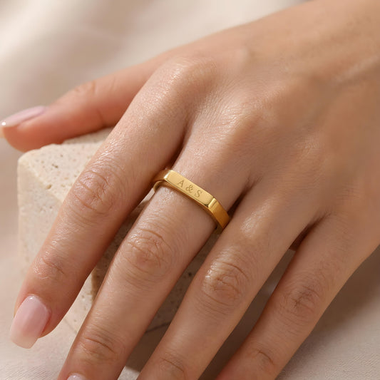 EMIKA — Personalized Stainless Steel Signet Ring for Women