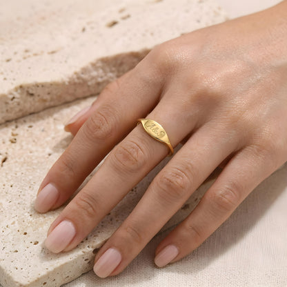 HANA — Personalized Stainless Steel Name Ring for Women