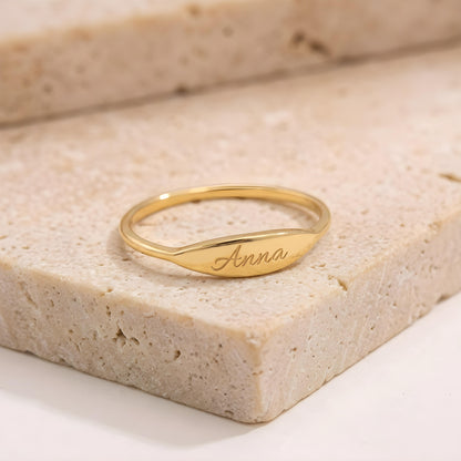 HANA — Personalized Stainless Steel Name Ring for Women