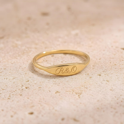 HANA — Personalized Stainless Steel Name Ring for Women