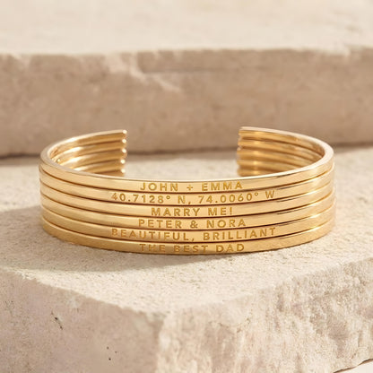 KAZURO — Personalized Stainless Steel Cuff Bracelet for Men