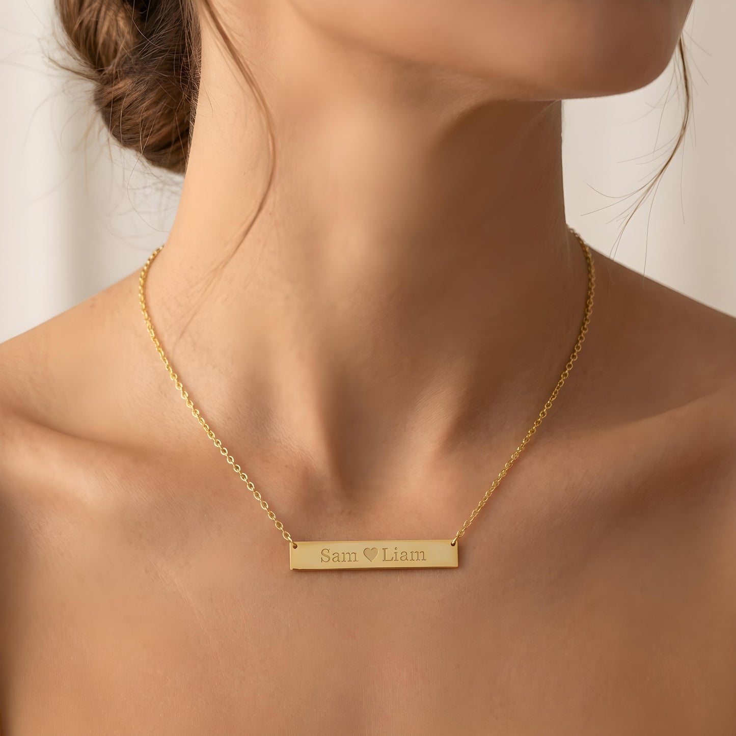 AURÉLIS — Personalized Engraved Bar Necklace