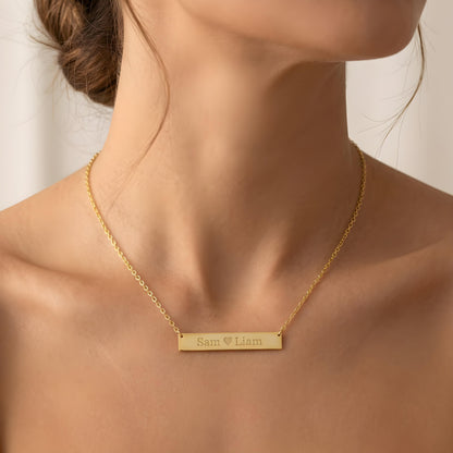 AURÉLIS — Personalized Engraved Bar Necklace