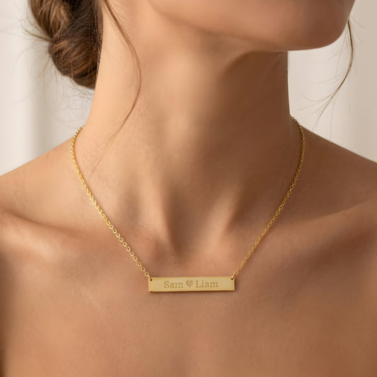 AURÉLIS — Personalized Engraved Bar Necklace