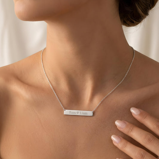 AVELIS — Personalized Engraved Bar Necklace