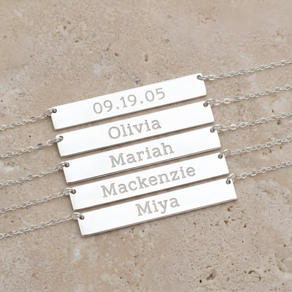 AVELIS — Personalized Engraved Bar Necklace