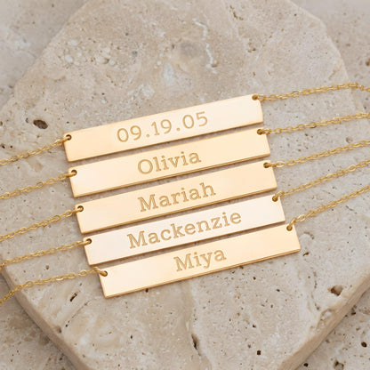 AURÉLIS — Personalized Engraved Bar Necklace