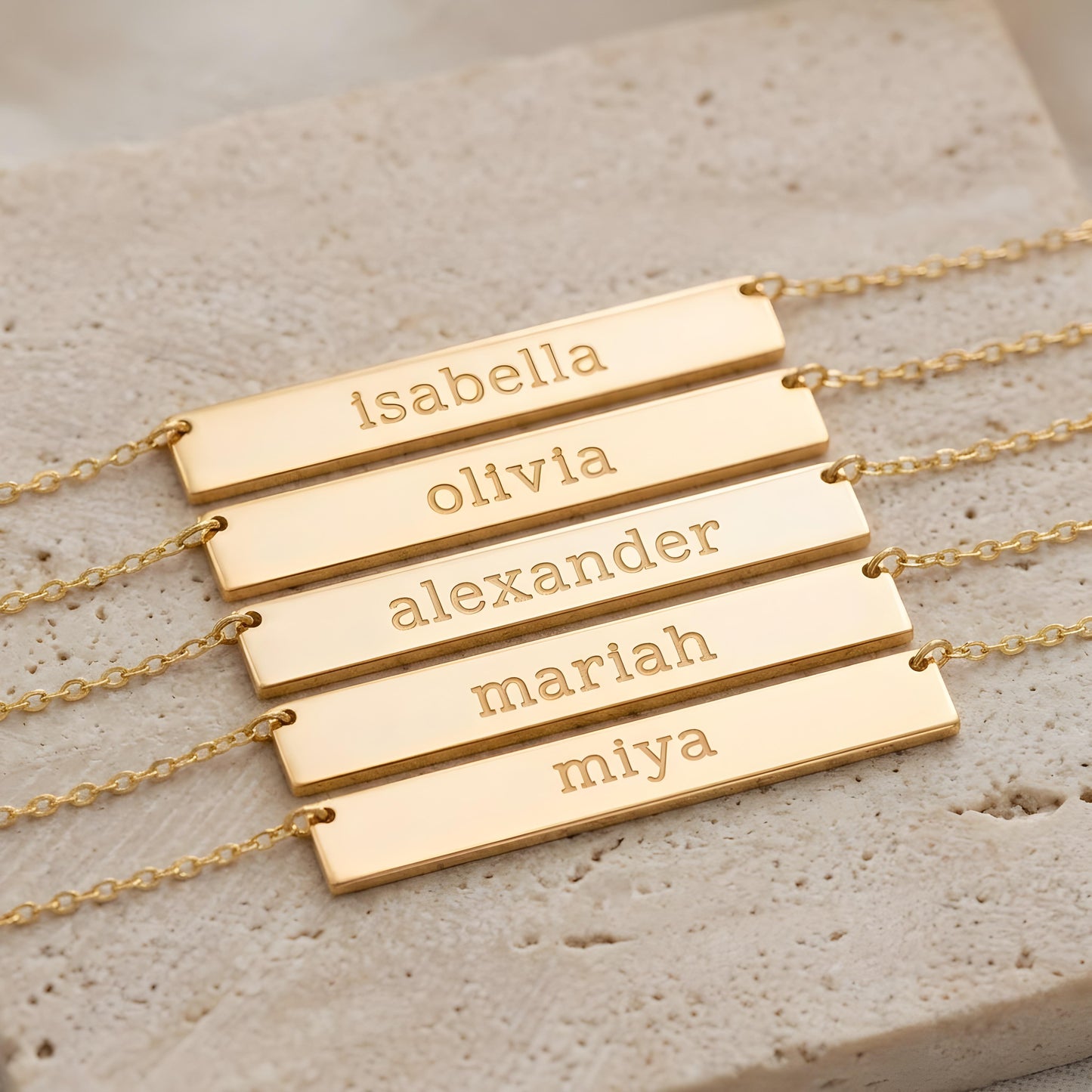 AURÉLIS — Personalized Engraved Bar Necklace