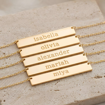 AURÉLIS — Personalized Engraved Bar Necklace