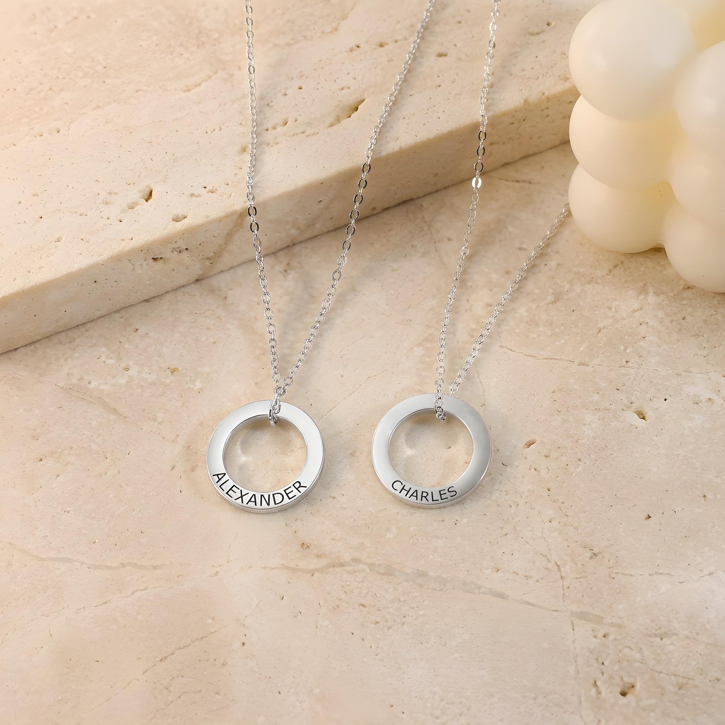 HIKARI — Personalized Round Pendant Necklace for Women