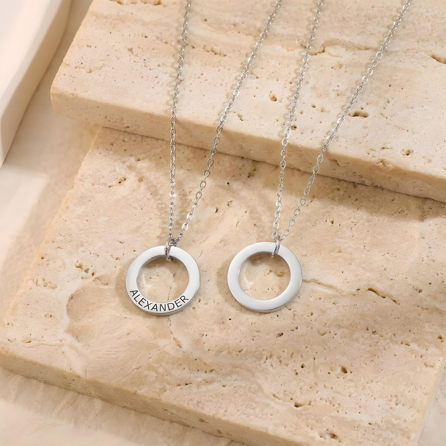 LUMERIS — Personalized Round Pendant Necklace for Men