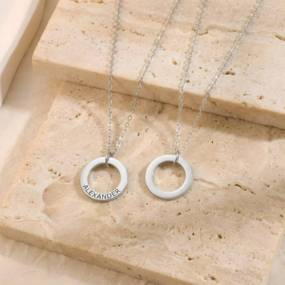 LUMERIS — Personalized Round Pendant Necklace for Men