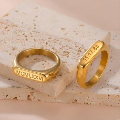 DAICHI — Personalized Stainless Steel Signet Ring for Men